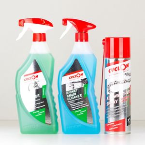 Cyclon ""Voordeelpakket"" Bike Cleaner Spray 750ml + Bionet Chain Cleaner Spray 750ml + Course Spray 500ml