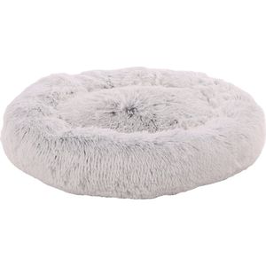 Flamingo Hondenkussen - Geschikt als Kattenmand - Fluffy Donut Hondenbed - Honden Mand & Bed - Hondenkussen - 70x70x14 cm - Grijs