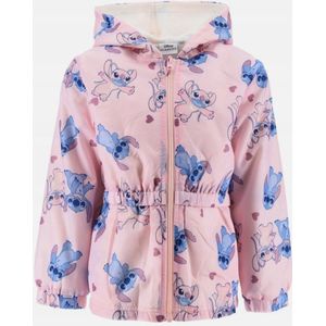 Disney Lilo & Stitch Jas - Fleece Gevoerde Regenjas - STITCH - Roze - Maat 98 (3 Jaar)