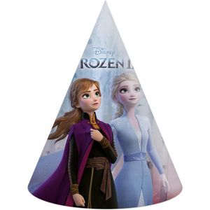 PROCOS - 6 kartonnen Frozen 2 feesthoedjes - Decoratie > Feesthoedjes