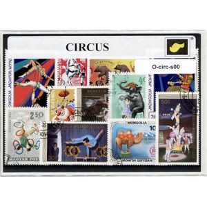 Circus – Luxe postzegel pakket (A6 formaat) : collectie van verschillende postzegels van circus – kan als ansichtkaart in een A6 envelop - authentiek cadeau - kado - geschenk - kaart - tent - rens - clown - dier - clowns - acrobaat - cirque du soleil