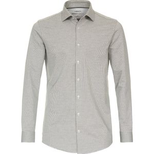 VENTI - Body Fit - Overhemd - Groen Gestreept - Strijkvriendelijk