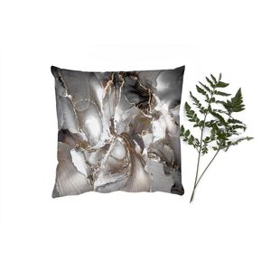 Sierkussens - Kussentjes Woonkamer - 60x60 cm - Grijs - Luxe - Goud - Marmer