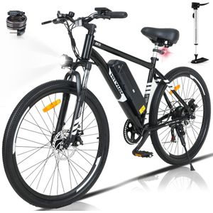 Hitway BK15 Elektrische Fiets | E-bike met Afneembare Accu | 26 Inch | 250W Motor | 12Ah | Zwart