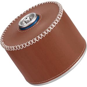 Gas Cartridge Cover - PU Leather Effective Protection for Gas Pattern Vintage Outdoor Safe Protective Case (Dark Brown)