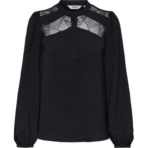 Only - Onlyohanna Life Fr Lace Top Wvn - Blouse - Zwart