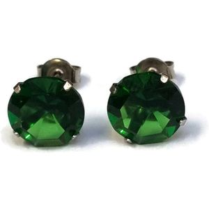 Aramat Jewels Oorbellen - Stijlvolle Groene Zirkonia Oorbellen - Roestvrij staal - Vrouwen - Volwassenen - 10
