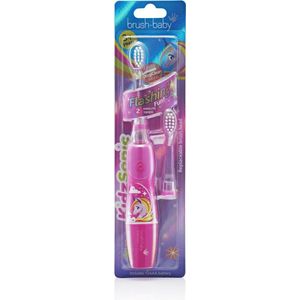 Brush-Baby | KidzSonic | Electrische Tandenborstel (vanaf 3 jaar) | Disco licht | Timer & Pulse | Unicorn | Roze | Incl. 2 opzetborstels en batterij