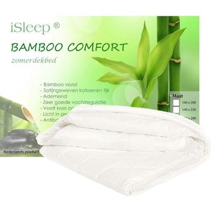 iSleep Zomerdekbed Bamboo Comfort - Kinderdekbed - Ledikant - 100x135 cm - Wit