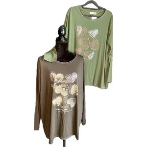 Top met hartjes groen 202404005
