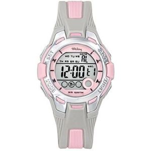 Tekday-Horloge-Digitaal-37MM-Stopwatch-Alarm-Timer-10ATM Waterdicht-Grijs/Roze