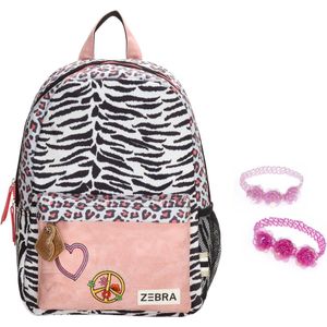 Zebra Pink Zebra Leopard Rugtas (m) + armbandje