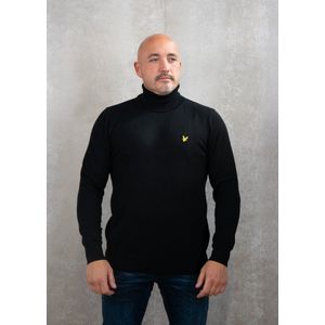 Lyle & Scott Cotton merino turtleneck jumper - jet black