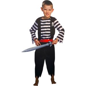 Piraten kostuum kind - Maat 110/122 - verkleedkleding piraat carnaval