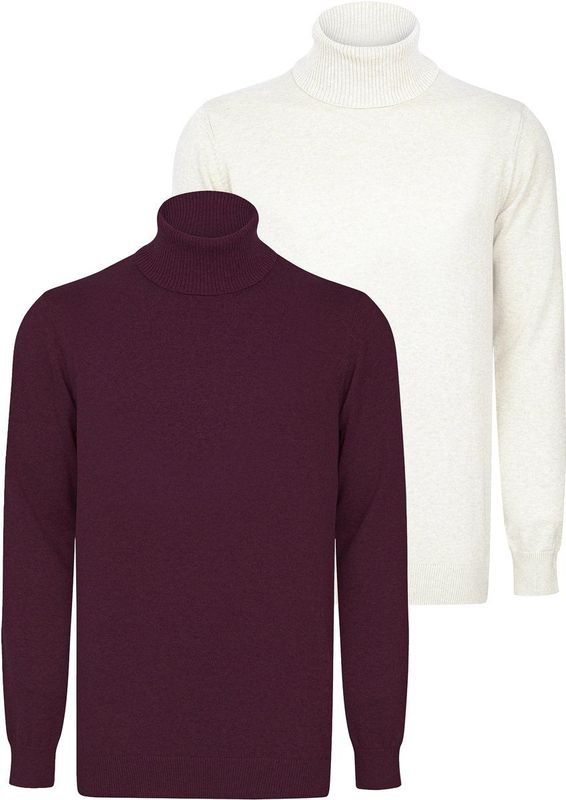Felix Hardy - Colturi - Trui - Ecru-Bordeaux - 100% Katoen - 2 Pack