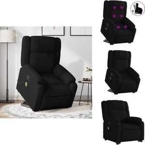 vidaXL Sta-op-massagefauteuil - Sta-op-massagefauteuils - Sta-op Fauteuil - Sta-op- En Ligstoel Verstelbaar - Sta-op-massagestoel verstelbaar stof zwart