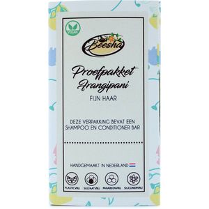 Beesha Proefpakket Frangipani Duo | Shampoo Bar & Conditioner Bar | 100% Vegan | CG Proof | Sulfaatvrij | Parabeenvrij | Silicoonvrij