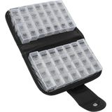 SNQ - Opbergdoos - Zwart - Draagbaar - 19×14×6,2 cm - Met Grote Compartimenten