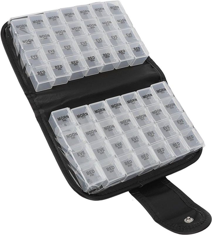 SNQ - Opbergdoos - Zwart - Draagbaar - 19×14×6,2 cm - Met Grote Compartimenten