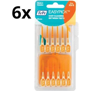 TePe Easypick XS/S - Oranje - 6 x 36 stuks - Voordeelverpakking