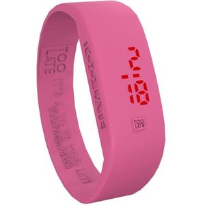 TOO LATE - siliconen horloge - ORIGINAL LED WATCH - Fuchsia - polsmaat M