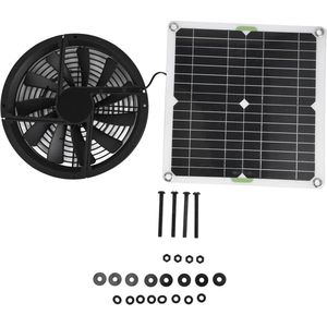 Zonnepaneelventilatorkit 10in 100W Ventilator op Zonne-energie - Waterdichte Zonne-uitlaatventilator - Kleine Kippenhokken Schuren - Zoekwoord: Ventilatiesysteem .