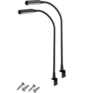 Leeslamp - Set van 2 - LED - Dimbaar - 360 graden roteerbaar - Warm wit licht - Nachtlamp - Mat zwart - Flexibele hals - Leeslampje bed (boxspring) - Hoofdbord bedlampje boxspring - Leeslamp met dimfunctie