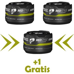 Redstyle Hair Wax Matt Skull 150ml - Haarwax -Matt Effect 2 Stuks + 1 Gratis