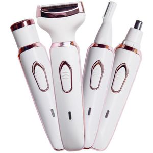 Gezichtsepilator voor vrouwen, gezichtsontharing, 4-in-1 pijnloos lichaamsscheerapparaat, gezichtsontharingsset voor gezicht, benen, bikinilijn, oksels (gezichtsepilator voor vrouwen)