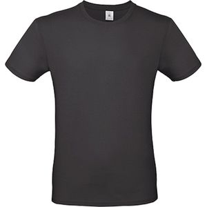 2-Pack herenshirt '150' met ronde hals B&C Collectie Pure Black maat XS