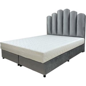 Boxspringset - 180x200 - Zilvergrijs - Tweepersoons