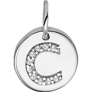 The Jewelry Collection Bedel Letter C Zirkonia - Zilver