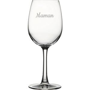 Witte wijnglas gegraveerd - 36cl - Maman