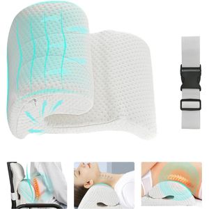 Multifunctioneel Orthopedisch Nekstretcher Traagschuimkussen voor Nekmassage en Nekpijnverlichting - Lenden- en Nekontspanningskussen voor Bed en Bureaustoel met Extra Ondersteuning