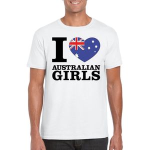 I love Australian girls t-shirt wit heren - Australie shirt XXL