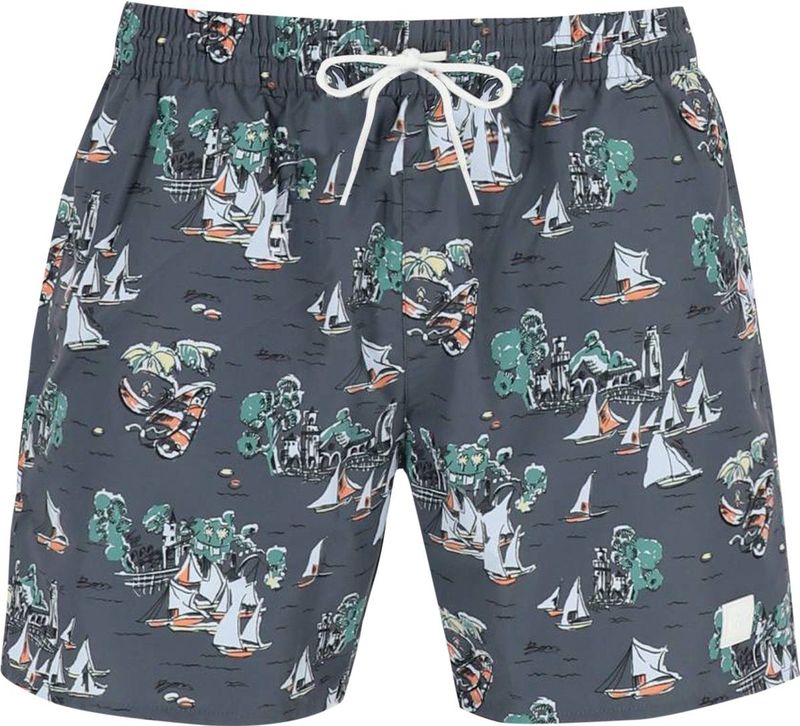 HUGO BOSS Piranha swim shorts - heren zwembroek - donkergrijs dessin