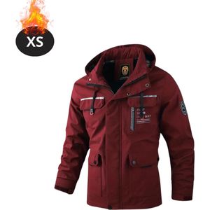 Nivard Windjas Voor Heren - Parka - Lente & Herfst - Jas - Volwassen - Rood - Maat XS