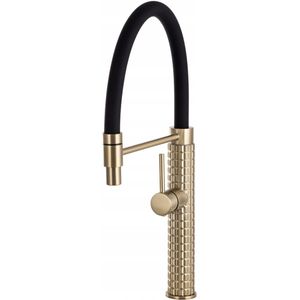 Keukenmengkraan Full Pro Geborsteld Goud - Flexibele Uitloop