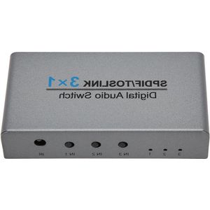 Optische Audio Switcher 3x1 - Poorten SPDIF Toslink Switch Box - Afstandsbediening - AC3/HDCD/THX/PCM - TV PC PS5 PS4 PS3 .