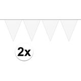 2x Mini vlaggenlijn / slinger - wit- 300 cm