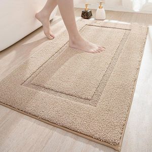 Badkamertapijt 60x110 cm antislip wasbaar zachte badmat microvezel absorberend badkuip doucheruimte badkamer beige