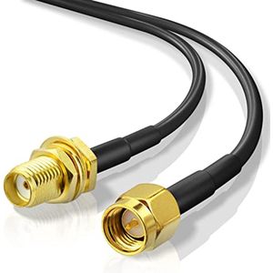 WLAN-antenne verlengkabel 1 m - SMA-stekker naar bus, verliesarme RG174 coaxkabel voor 4G LTE, 5G en wifi