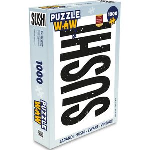 Puzzel Japandi - Sushi - Zwart - Vintage - Legpuzzel - Puzzel 1000 stukjes volwassenen
