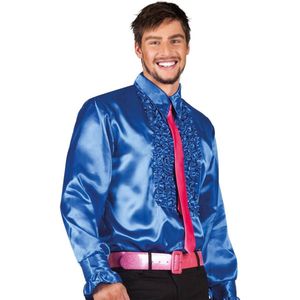 Boland - Party shirt koningsblauw (L) - Volwassenen - Danser/danseres - 80's & 90's - Disco