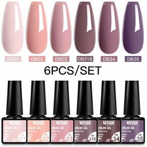 nagellak - 6-delige Glitter Nagellak Set - Semi-permanent - Soak Off - Matte Topcoat - LED Gel - Voor Professionele Nagelkuns