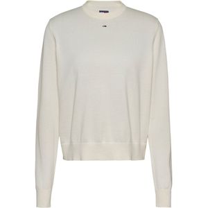 Tommy Jeans Trui Tjw Essential Crew S Dw0dw20159 Ybh Ancient White Dames Maat - XXS