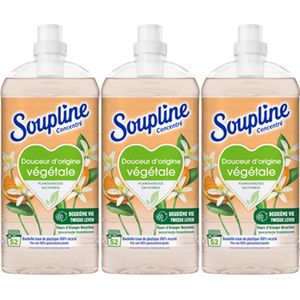 Soupline Wasverzachter Plantaardige Zachtheid Gerecycleerde Oranjebloesem 3 x 1,3L - 156 Wasbeurten