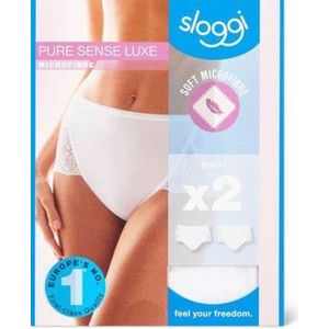 SLOGGI / PURE SENSE LUXE Maxi / duo pack / Maat 48 / WIT