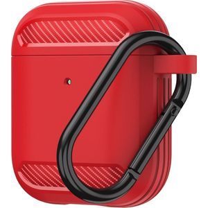 Hoesje geschikt voor Apple AirPods 1/2 - premium siliconen beschermhoes - 3.0 mm - rood