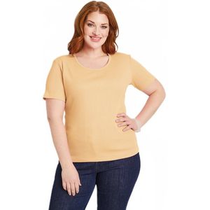 Ribgebreid T-shirt met ronde hals